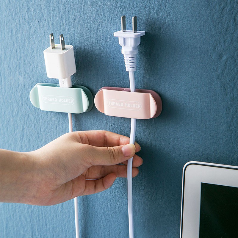 Nẹp dây điện chống rối, móc dán tường treo dây điện phích cắm điện thoại dán tường Mã PC3