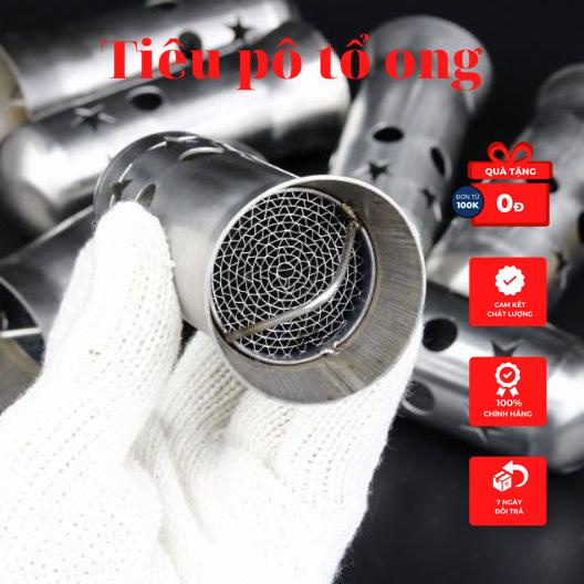 Ống tiêu giảm thanh Pô độ inox 304 có màng lọc tổ ong lắp cho các loại pô nổ như R9 SC MIVV LEOVINCE AKAMOVIC .....
