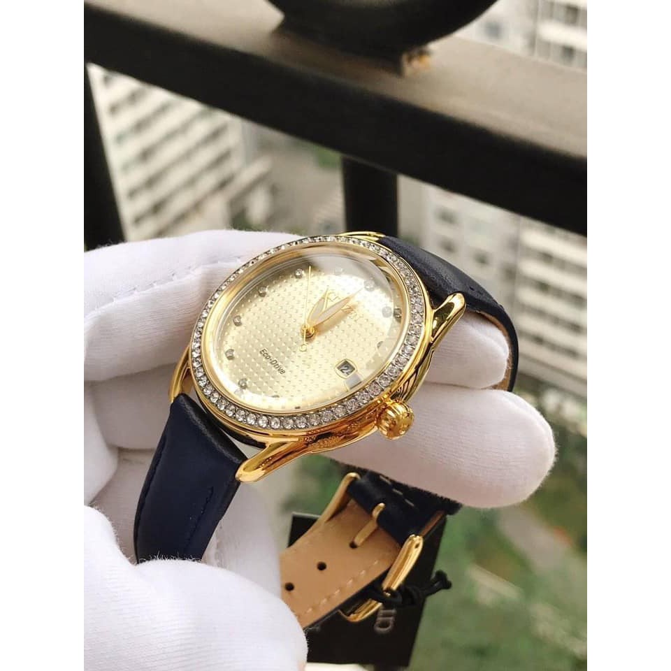 Đồng hồ nữ Citizen FE6112-09P - Máy Quartz Pin Eco Drive năng lượng ánh sáng