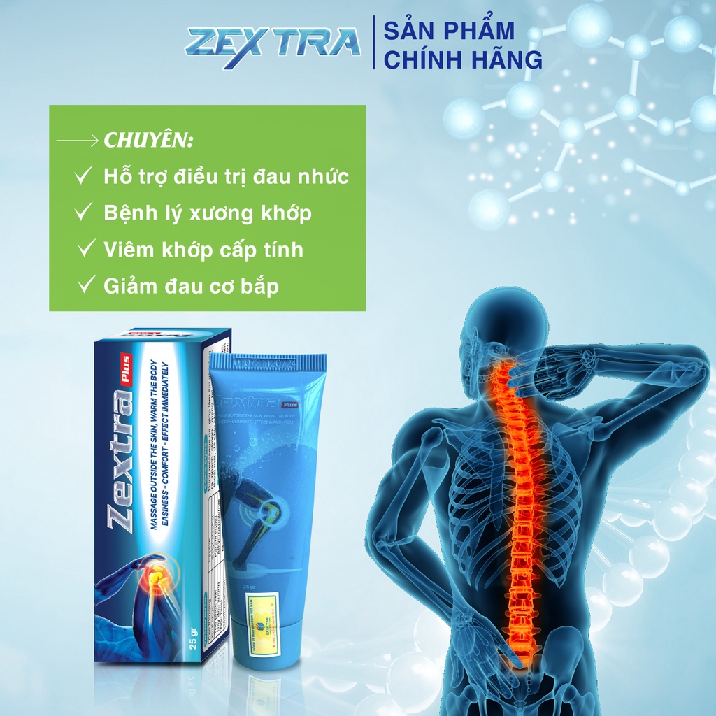 Gel Bôi Xoa Bóp Giảm Đau Nhanh Cho Xương Khớp Zextra Plus Công Nghệ Mới Của Mỹ
