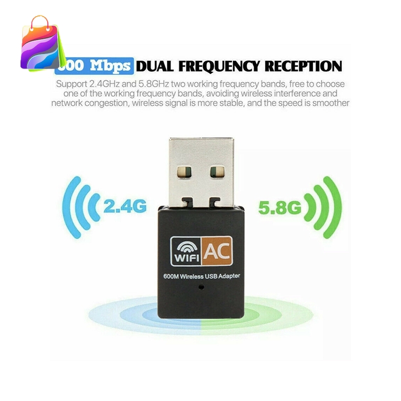 Bộ Điều Hợp Usb Wifi 600 Mbps 2.4-5ghz 802.11 Ac Laptop Pc Jp Tiện Dụng