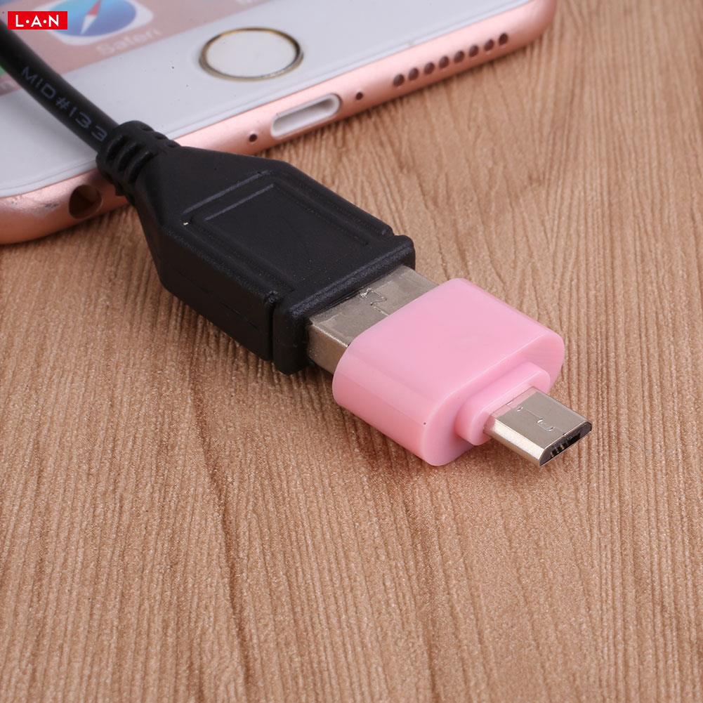 Đầu chuyển đổi mini ổ cắm Micro USB sang cổng USB 2.0 OTG cho Android màu hồng tiện dụng