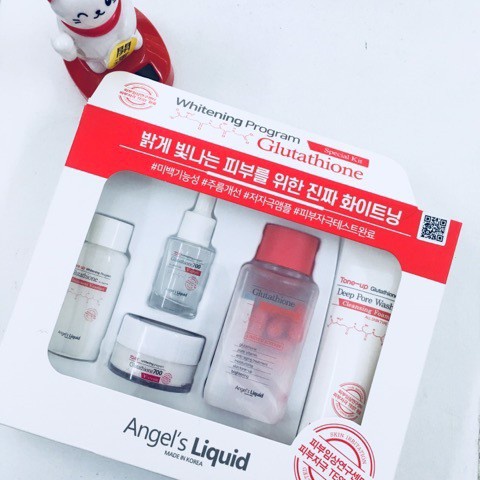 Bộ Kit 5 Món 4 Món Dưỡng Trắng Angel's Liquid Whitening Program Special Kit Glutathione + Tặng Găng Tay Tắm - Khongcoson