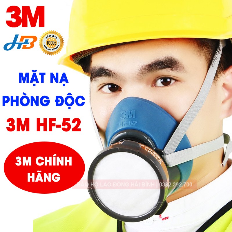 [CHÍNH HÃNG] Mặt nạ phòng độc, chống độc - Mặt nạ phun sơn, phun thuốc trừ sâu, chống hóa chất, chống bụi 3M HF52