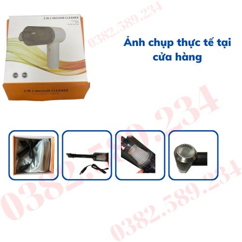 Máy Hút Bụi Mini Cầm Tay Không Dây - Công Suất 120W Mạnh Mẽ - Lực Hút 9000Pa