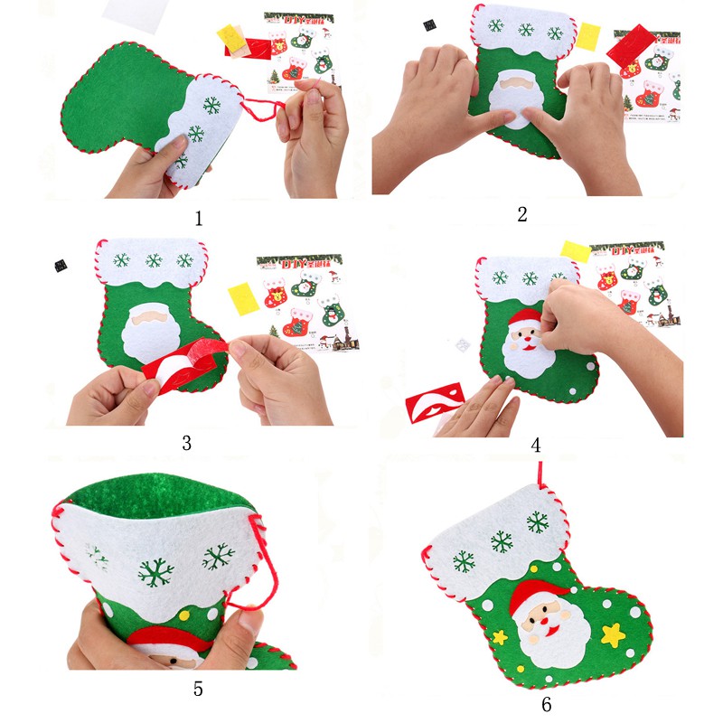 Túi Handmade Vải Nỉ Hình Chiếc Vớ Đựng Quà Noel Đáng Yêu Cho Các Bé