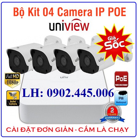 BỘ KÍT 4 MẮT UNV NK KIT/301-04LB-P4/4 CÓ POE
