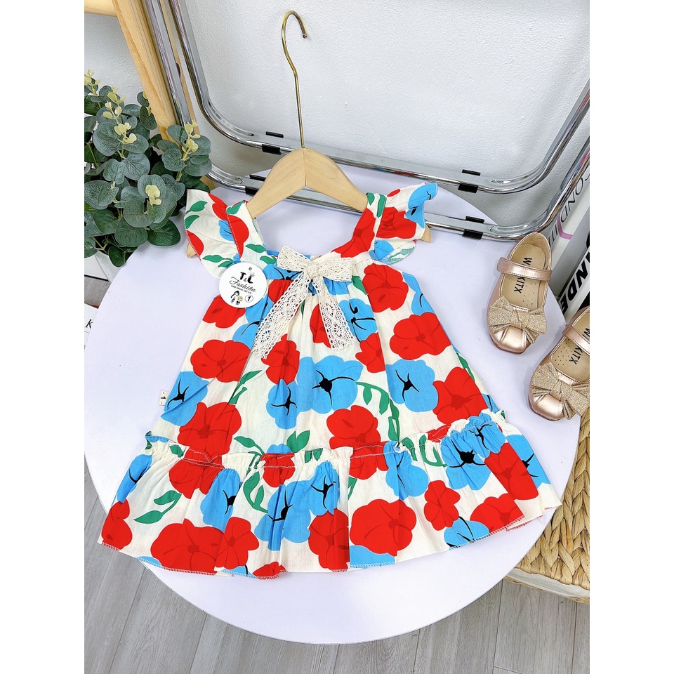 Váy bé gái - Đầm bé gái chất liệu thô lụa siêu mềm mát