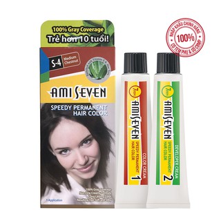 Nhuộm phủ bạc dược thảo số S4 Nâu hạt dẻ - Nhanh 7 phút (60g + 60g) có phụ kiện