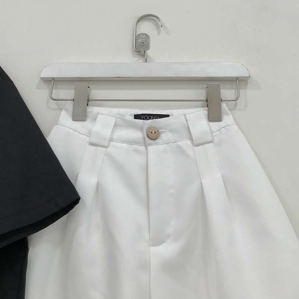 Quần Short Nữ Ống Rộng Lưng Cao JEMCLOSET Chất Liệu Kaki Thiết Kế Basic Style Năng Động KANIN 2932