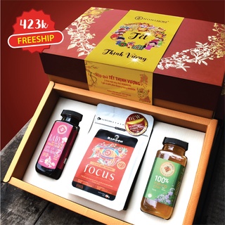  Quà tặng sức khoẻ gồm Mật ong rừng cao thảo dược Lady và Mật ong rừng 360g + Cà phê nguyên chất đặc sản