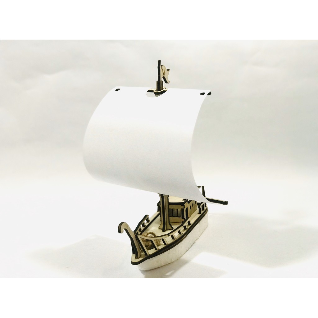 Đồ Chơi Thuyền Buồm Gỗ, STEM DIY Cho Bé