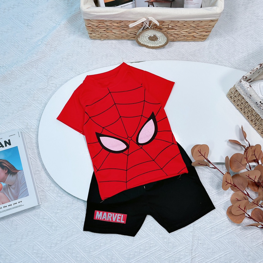 Bộ Siêu Nhân Nhện Cho Bé Trai, Quần Áo Siêu Nhân Cho Bé 10-25Kg