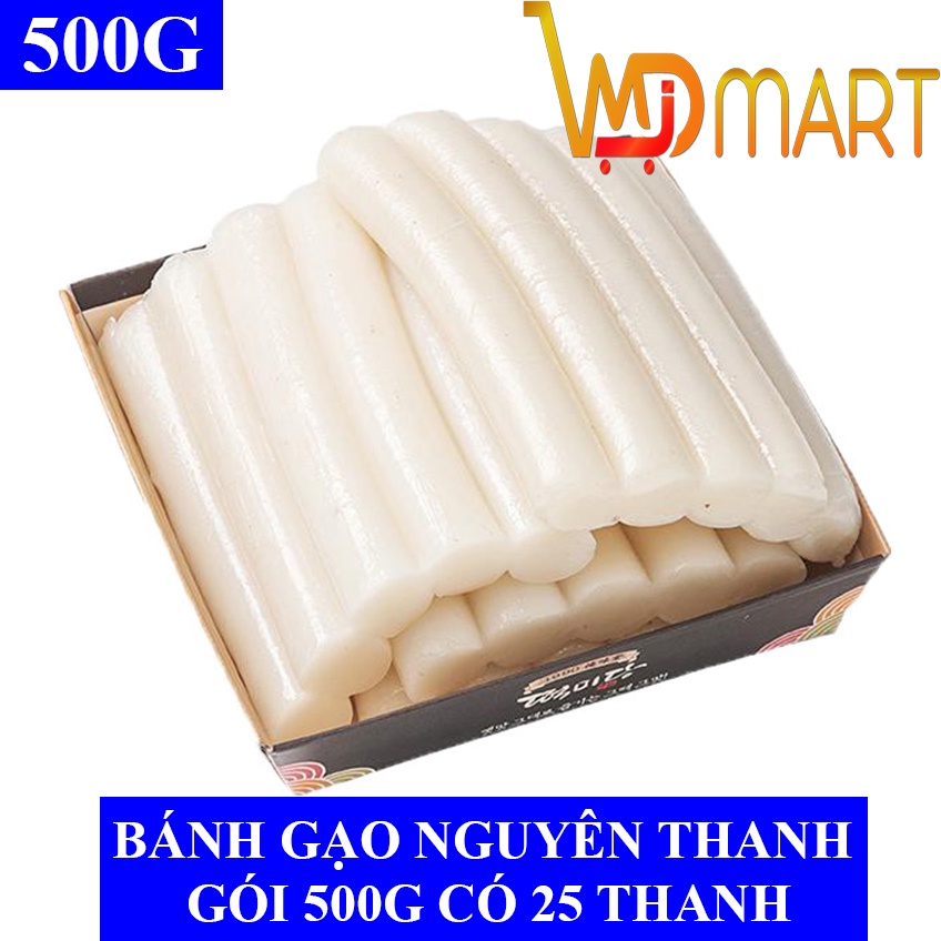 Bánh gạo hàn quốc tokbokki nguyên thanh gói 500g