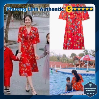 Váy lụa hoa Mango Auth new tag có sẵn