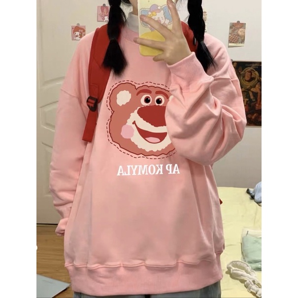Áo Sweater Nỉ Bông Gấu Hồng Xinh Xắn