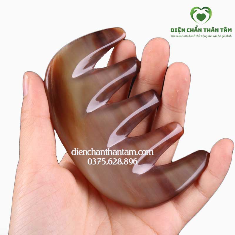 Lược Sừng chải thông kinh lạc 5 răng, chuyên làm body, massage Diện Chẩn Thân Tâm