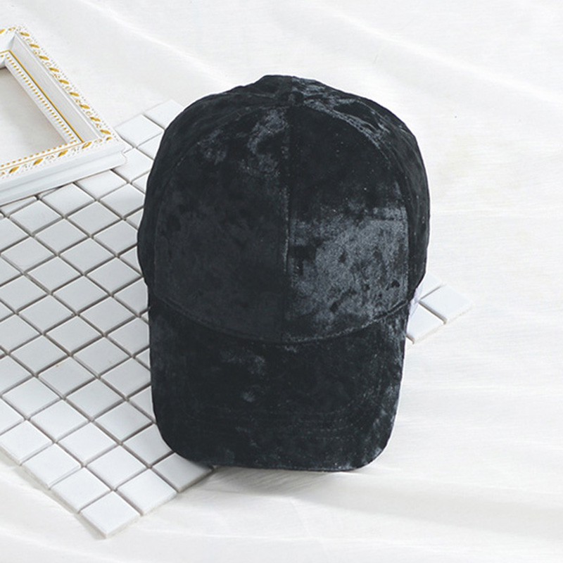 Nón lưỡi trai phối nhung thiết kế màu trơn phong cách hip hop dành cho nam và nữ