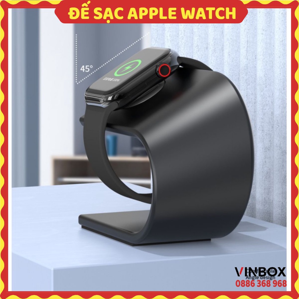 Giá Đỡ Apple Watch Kiêm Dock Đặt Sạc Đồng Hồ Thông Minh Hợp Kim Nhôm Để Bàn Chắc Chắn Đa Năng VINBOX N09