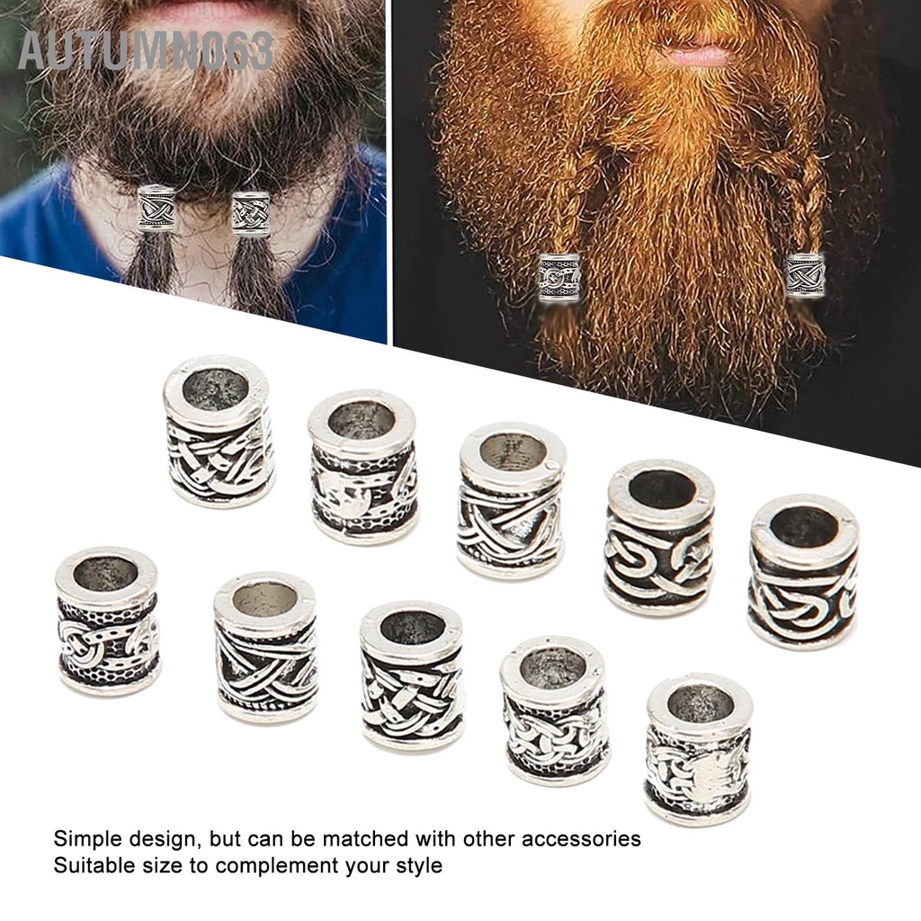 Autumn063 10 CÁI Hạt Râu Viking Hợp Kim Cổ Norse Dreadlock cho Tóc Tự Làm Vòng