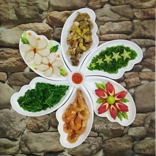 Set đĩa cánh tiên gốm sứ Bát Tràng cao cấp trắng trơn 2 size