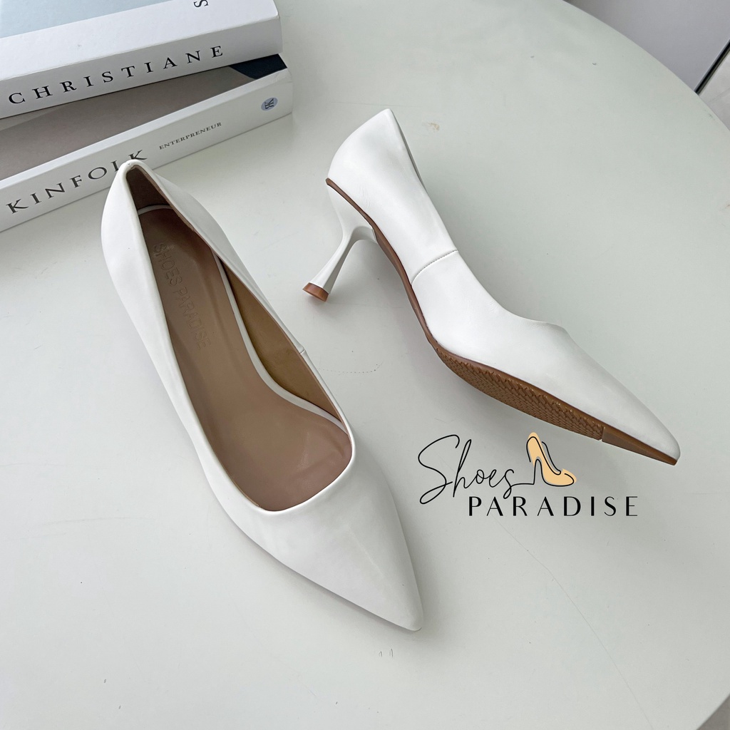 Giày cao gót nữ 7p bít mũi nhọn gót nhọn da công sở shoes paradise BBXK20