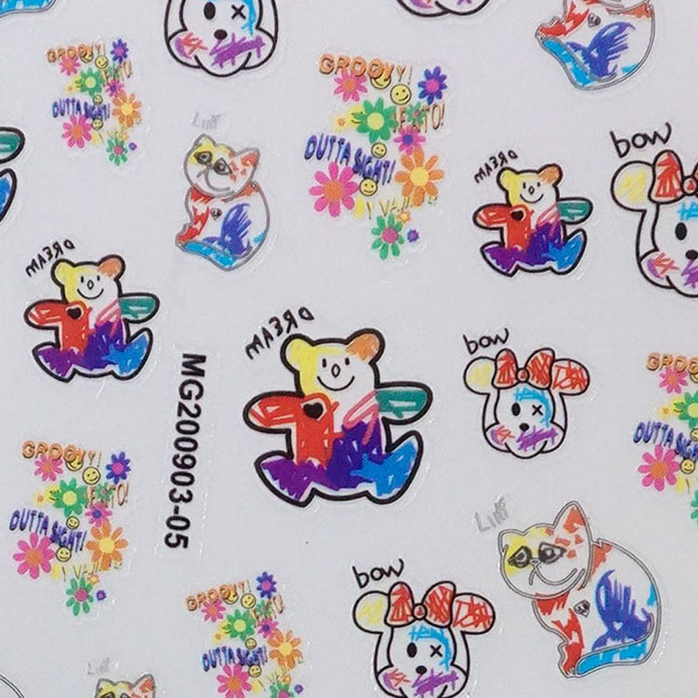 [Hàng mới về] Miếng dán trang trí móng tay nghệ thuật thủ công họa tiết hoạt hình 3d xinh xắn cho nữ