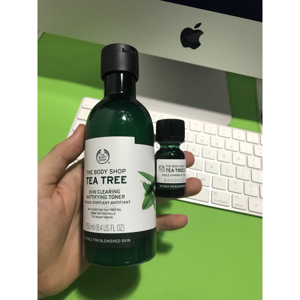 Combo Nước Hoa Hồng + Tinh Dầu Tea Tree The Body Shop