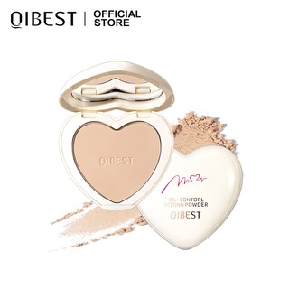 Phấn phủ dạng nén QIBEST kiềm dầu trang điểm cho mặt chống thấm nước che phủ lỗ chân lông 51G