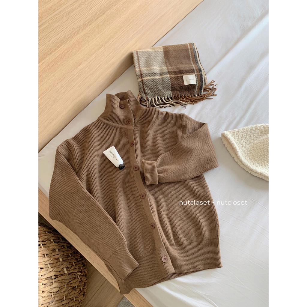 A0064 _Áo cardigan len cổ bẻ vân dọc | BigBuy360 - bigbuy360.vn