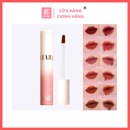 [TẶNG MẶT NẠ NHAU THAI CỪU]  Son kem lì Gilaa lip cream rich rosie collection - version 2