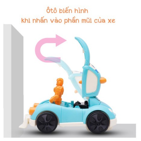 Đồ chơi ô tô biến hình robot, bánh chạy đà, nhiều màu sắc, chất liệu an toàn dành cho bé từ 2 đến 10 tuổi