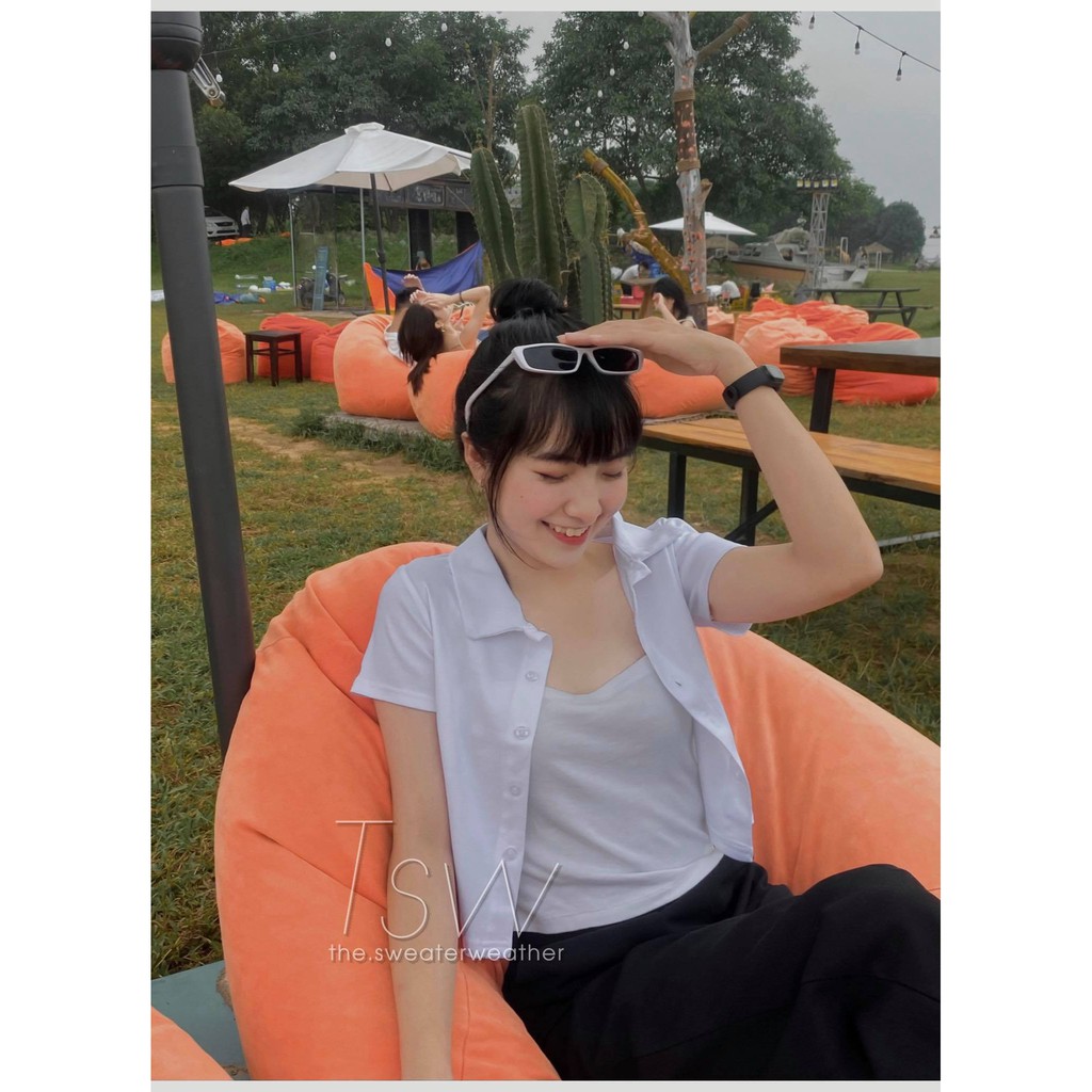 Áo thun polo croptop cài cúc (Ảnh thật) | BigBuy360 - bigbuy360.vn