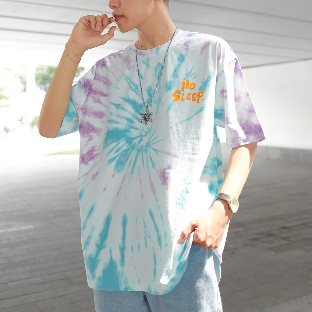 Áo Thun Tie Dye No Sleep Màu Xanh Tím