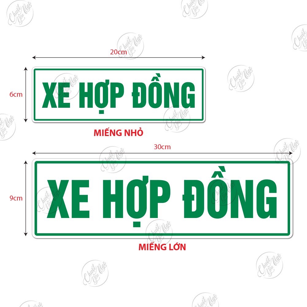 Combo 2 miếng dán Xe Hợp Đồng dán xe ô tô , decal chống nước , cáng màng kim tuyến NT 63