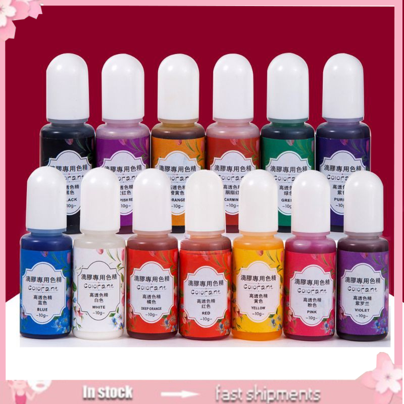 Set 1/ 13 lọ màu nhuộm nhựa Epoxy uv 10ml