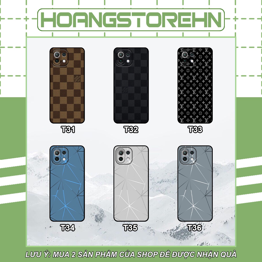 Ốp Xiaomi Mi 11 5G / Mi 11 Lite 5G / Mi 11 Lite 5G NE in hình thương hiệu LV, họa tiết xanh bạc siêu đẹp