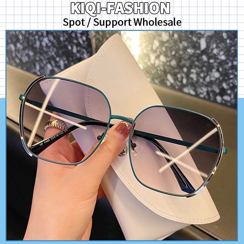 (KIQI-FASHION) COD Kính Mát Tròn Gọng Kim Loại Chống Tia Uv400 Thiết Kế Mới Cho Cả Nam Và Nữ