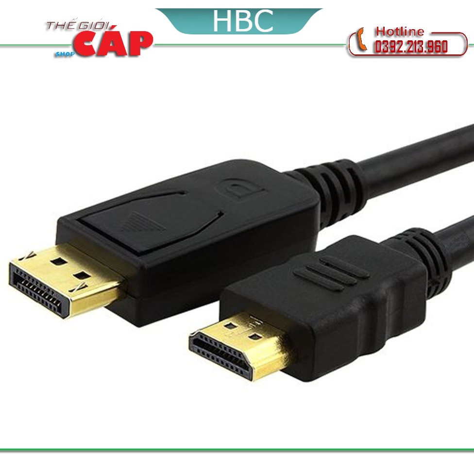 Dây chuyển đổi DisplayPort to HDMI Dài 1,8m - Cáp DisplayPort to HDMI 1,8m