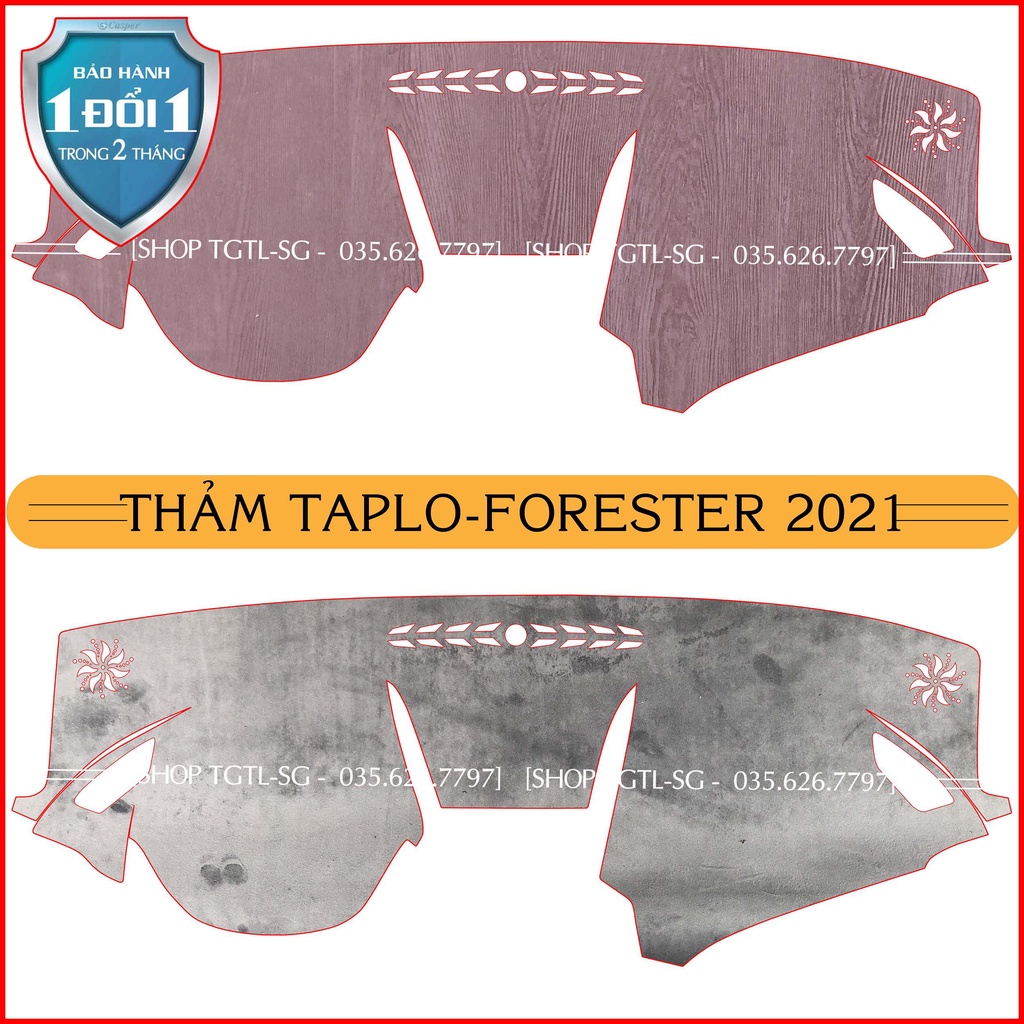 [Forester 2019-20121] Thảm bảo vệ Taplo oto loại da vân gỗ,da cacbon,da nỉ đen và nhung lông cừu dày 3 lớp