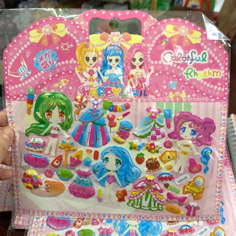 hình dán nổi búp bê