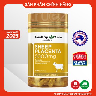 Nhau thai cừu Healthy Care đẹp da, giảm nếp nhăn [Úc] Healthy Care Sheep Placenta 5000mg [Chính hãng]