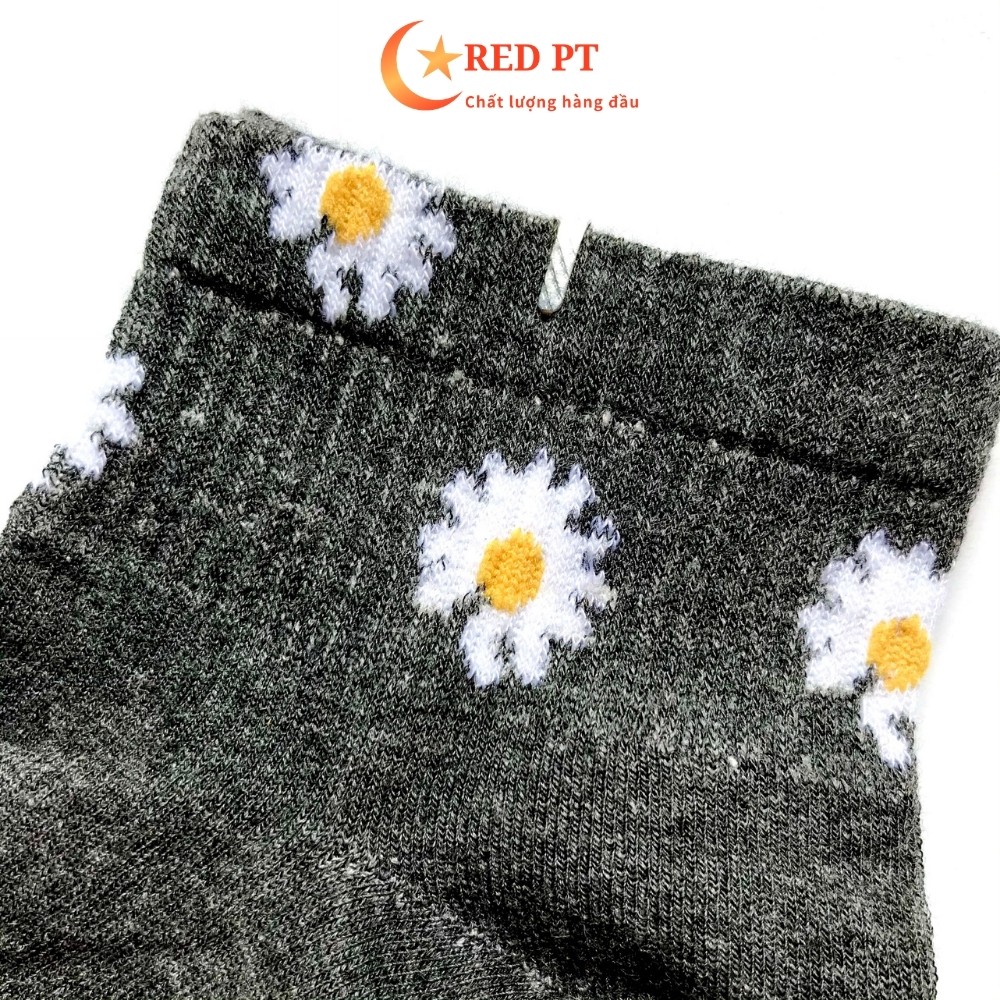 Tất nữ cổ ngắn vớ trắng xinh cute thun cotton RED PT