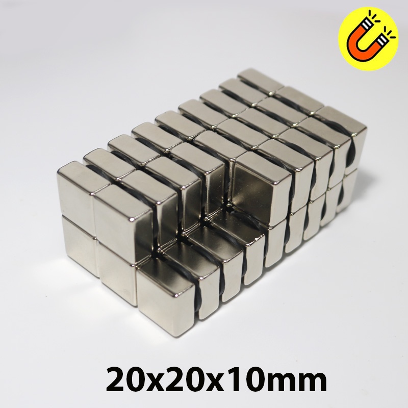 Nam châm đất hiếm 20x20x10mm siêu mạnh lực từ N35