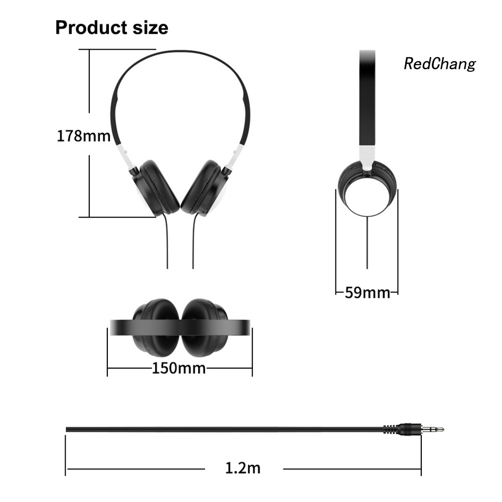 Tai Nghe Chụp Tai Âm Thanh Hifi Jack Cắm 3.5mm Gấp Gọn Tiện Dụng Cho Điện Thoại / Máy Tính Bảng