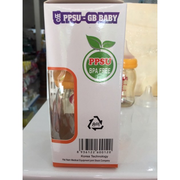 Bình Sữa GB BABY Cổ Rộng PPSU 160ml, 280ml Tặng Kèm Núm Ti