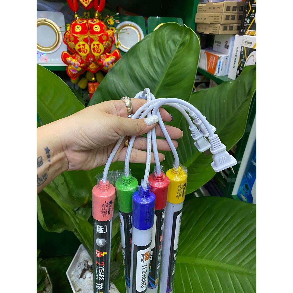 Đèn tuýp màu 6 tấc nối dây 1m