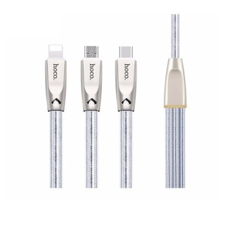 Cáp sạc 3 đầu Hoco U9 dài 1.5M (Lightning + MicroUSB + Type-C)
