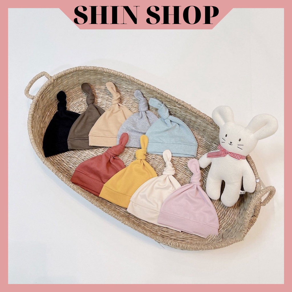 Mũ, nón chất cotton đẹp thắt nút đáng yêu cho bé 0-12m SHIN SHOP MD25