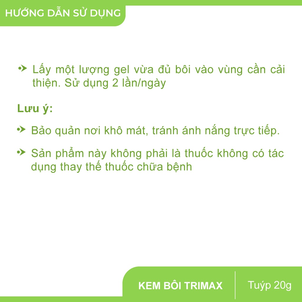 Gel bôi trĩ Trimax Oribe hỗ trợ giảm đau và co rút búi trĩ - Tuýp 20g